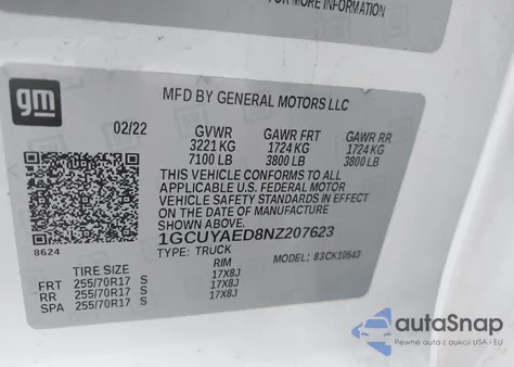 2022 Chevrolet Silverado 1500 Ltd 4Wd Short Bed Wt from USA, damaged, VIN 1GCUYAED8NZ207623